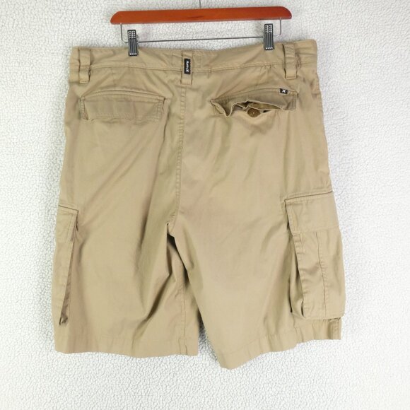 Hurley Cargo Shorts Mens 36 Beige Lightweight Stretch Retro Summer - Picture 4 of 10